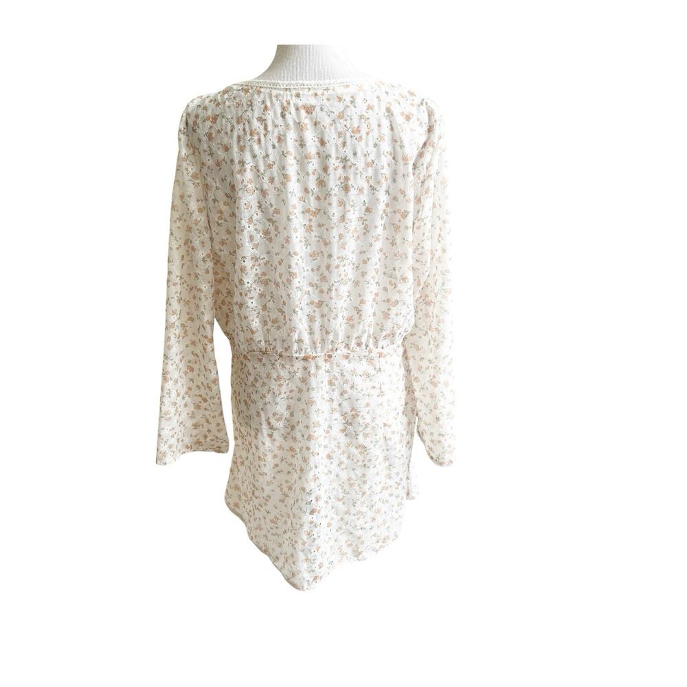 Diana Seger Handmade Eyelet Kimono Open Front Size L/XL Cottagecore Tie Front - Picture 3 of 11